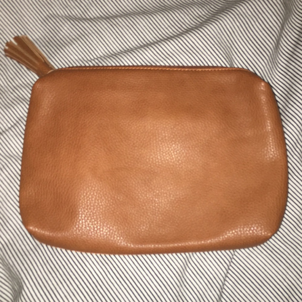 Faux leather clutch